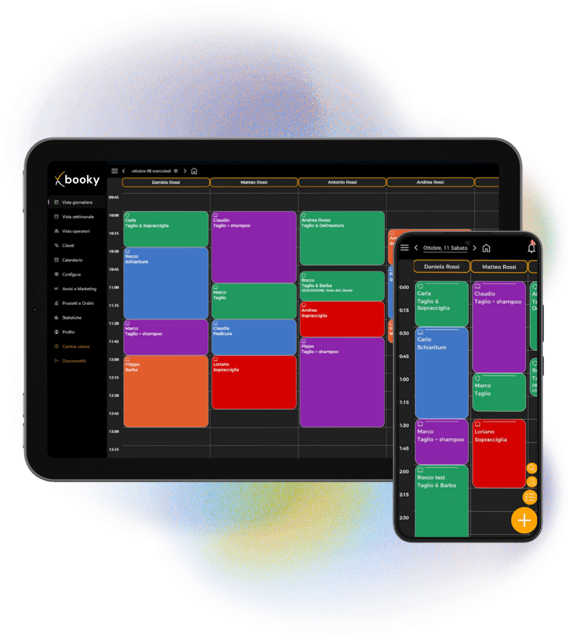 Schermata Gestionale Xbooky con Agenda e Statistiche